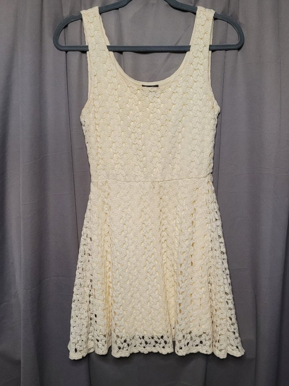 Lily Rose Cream Sleeveless Crochet Lace Dress